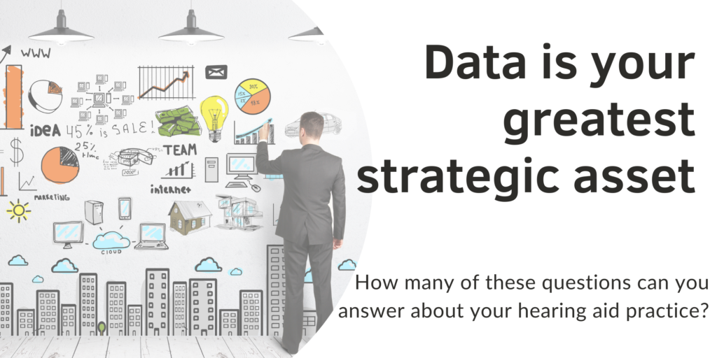 Text: Data is your greatest strategic asset. Man drawing graphs on a board.